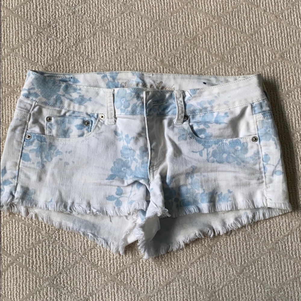 AE Floral Denim Shorts